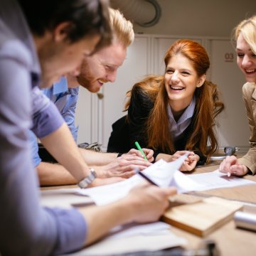 work coworkers team working happy smiling project management